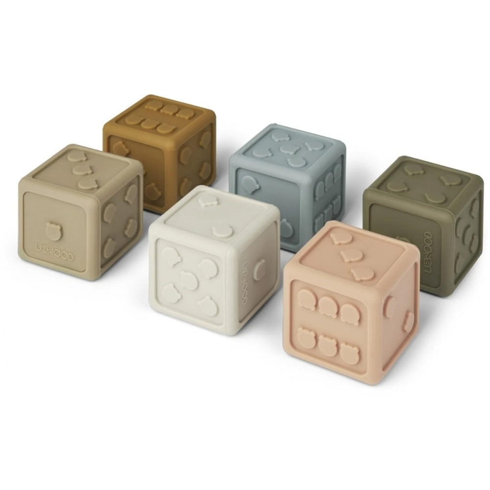 Liewood klocki dla dzieci Gloria Dices 6 pack Khaki Multi mix