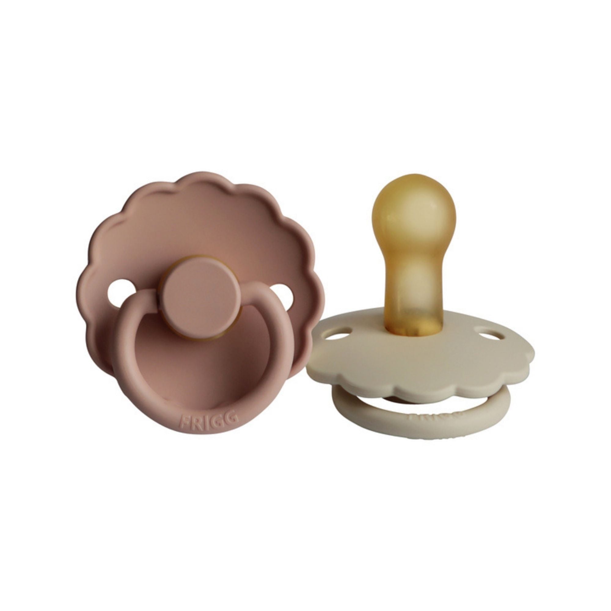 Frigg Smoczki dla dzieci Daisy Kauczuk Blush Cream 2 Pack Rozmiar 2