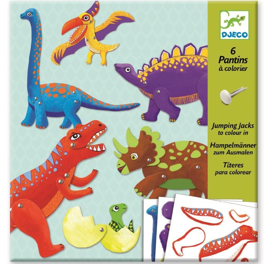 Djeco Zestaw artystyczny dla dzieci Ruchome postacie Dinozaury