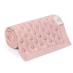 Memi ażurowy kocyk bambusowy 80x100 powder pink