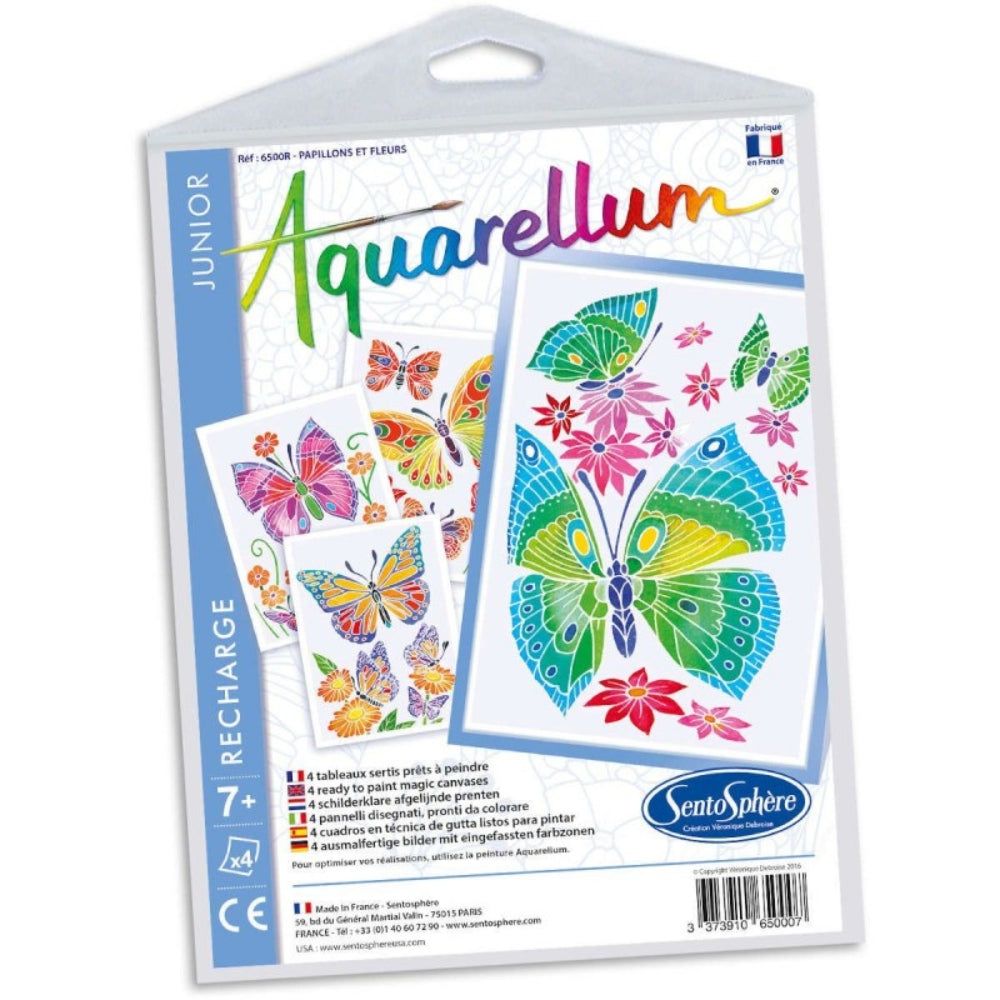SentoSphere Kwiaty i motyle plansze do malowania Aquarellum Junior