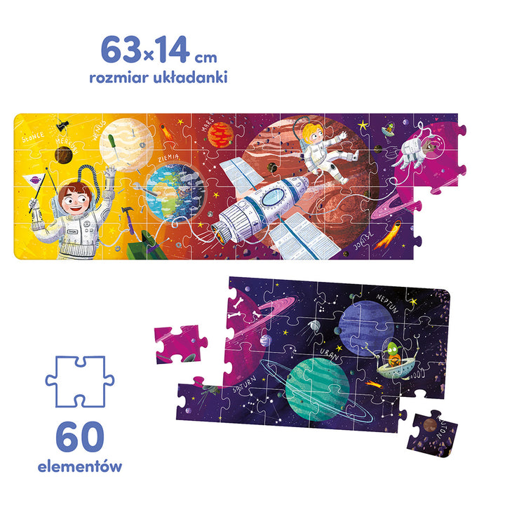 CzuCzu Puzzle dla dzieci panoramiczne 60 elementów Kosmos