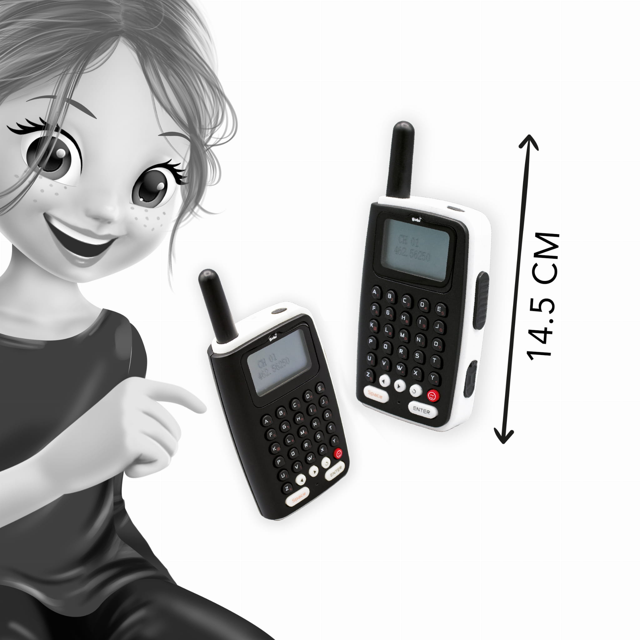 Buki Walkie Talkie dla dzieci messenger zasięg 1 km/3 km