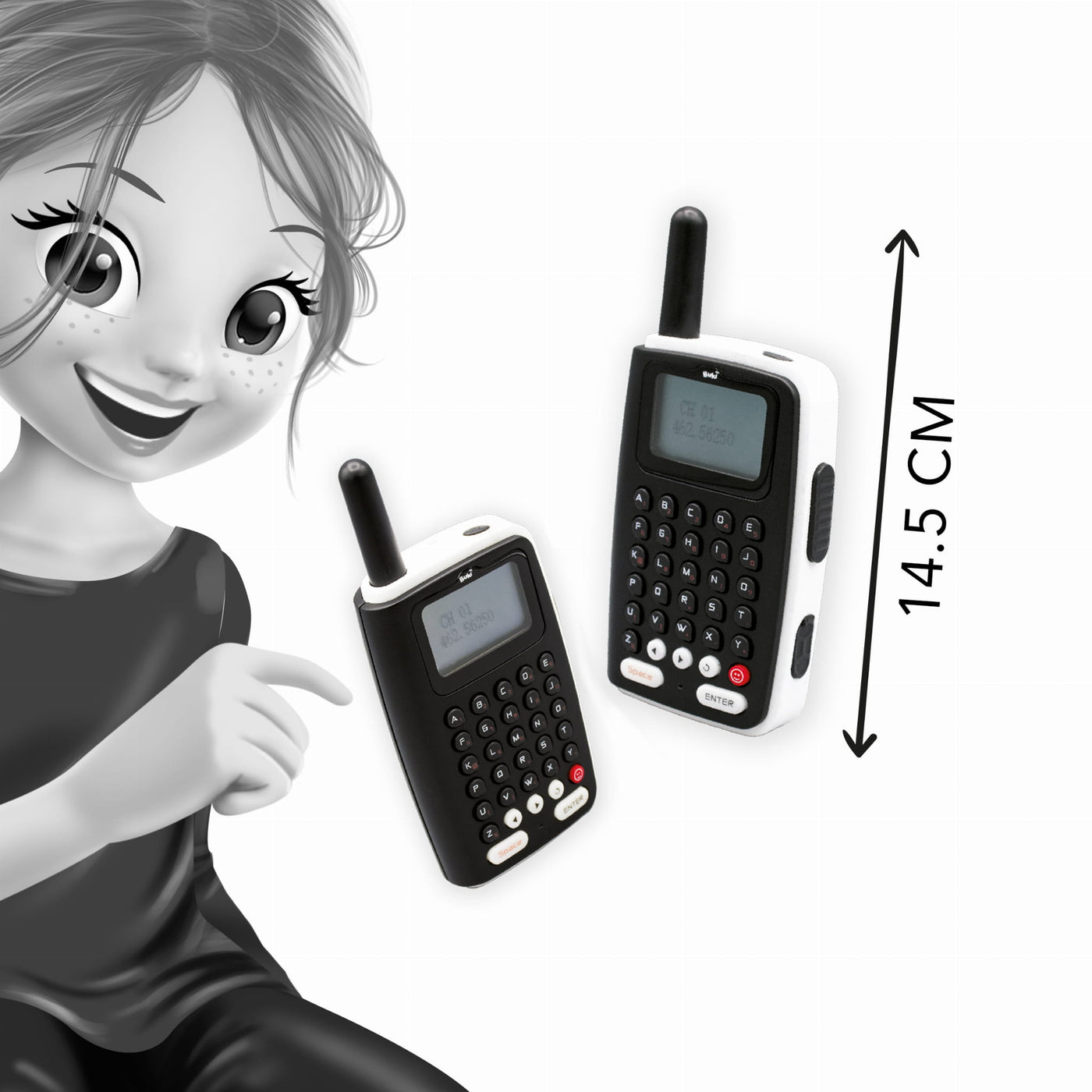 Buki Walkie Talkie dla dzieci messenger zasięg 1 km/3 km