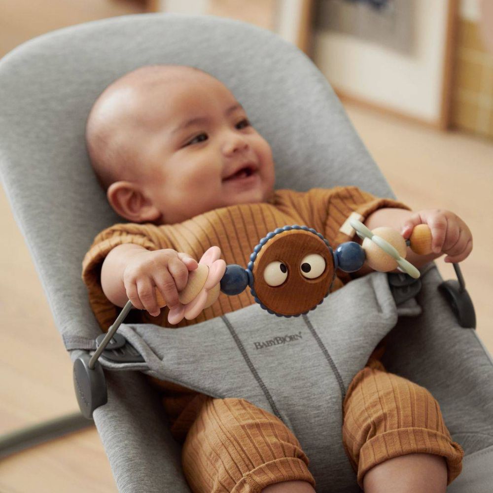 BabyBjorn Leżaczek dla niemowlaka Bliss 3D Jersey Light Grey + Zabawka