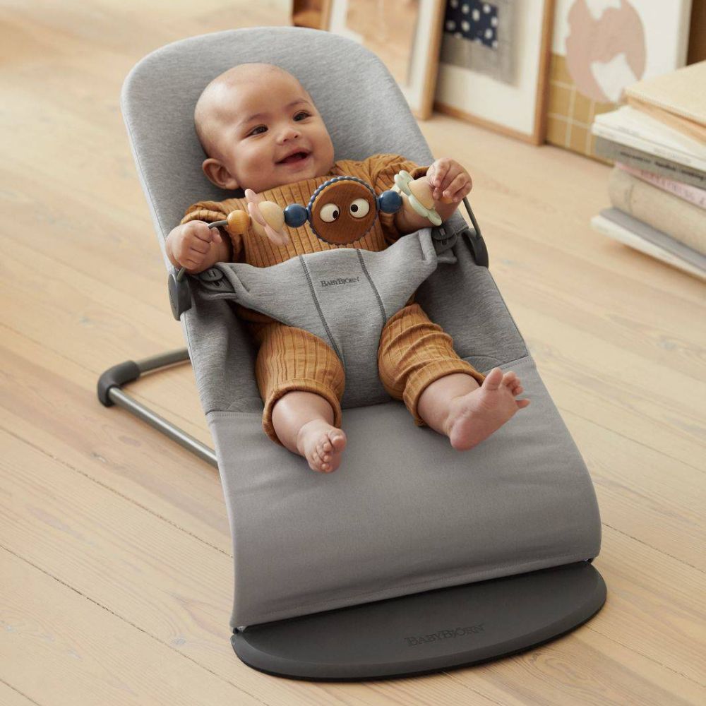 BabyBjorn Leżaczek dla niemowlaka Bliss 3D Jersey Light Grey + Zabawka