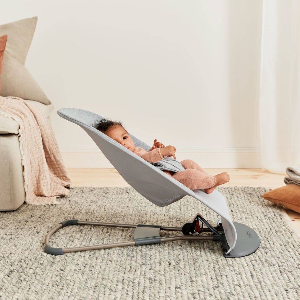 BabyBjorn Leżaczek dla niemowlaka Bliss 3D Jersey Light Grey + Zabawka