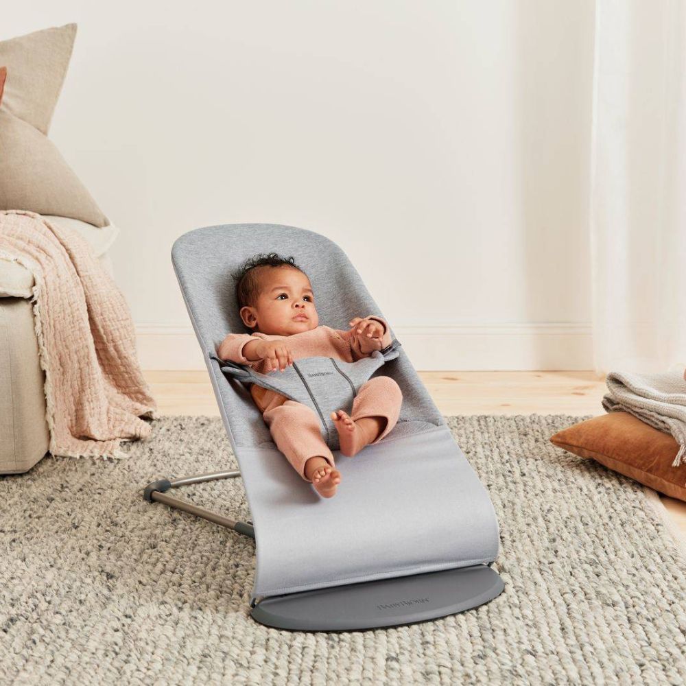 BabyBjorn Leżaczek dla niemowlaka Bliss 3D Jersey Light Grey + Zabawka