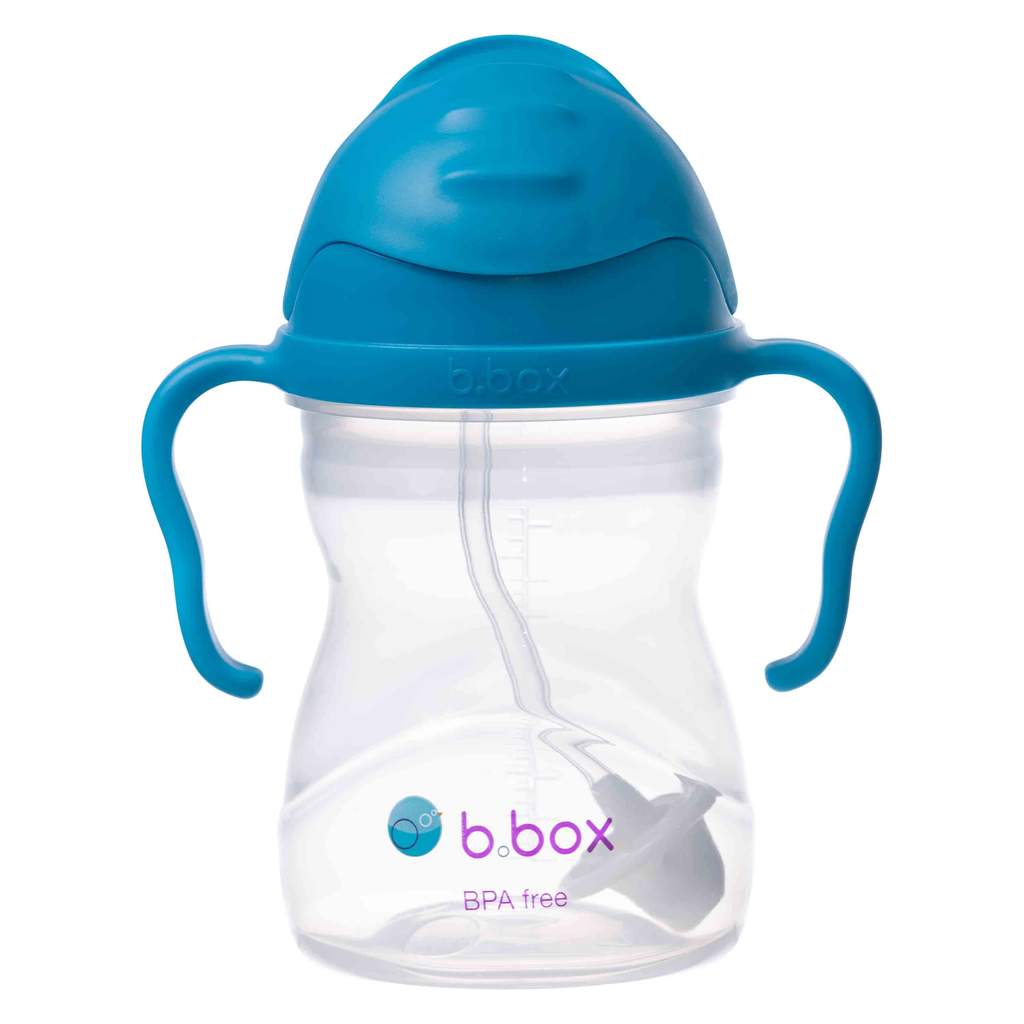 b.box bidon z obciążoną słomką niekapek kobaltowy - 4kidspoint.pl