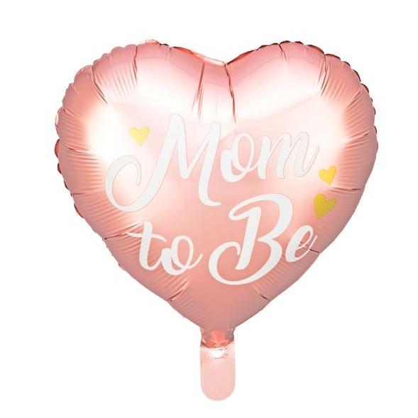 Party Deco  Balon baby shower foliowy Mom to Be 35cm różowy - 4kidspoint.pl