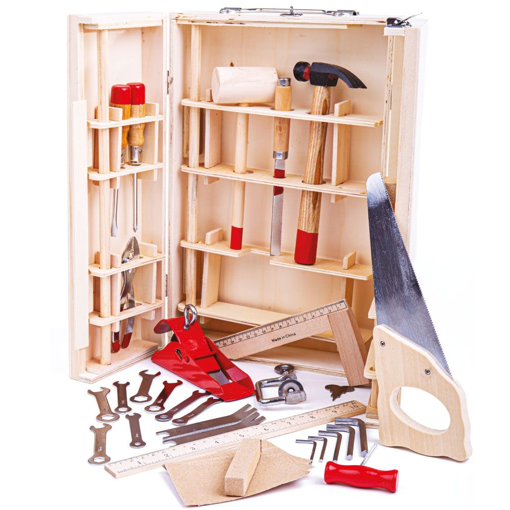 Bigjigs Toys walizka z narzędziami - mały majsterkowicz 28 el. - 4kidspoint.pl
