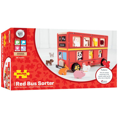 Bigjigs Toys Sorter kształtów Czerwony autobus - 4kidspoint.pl