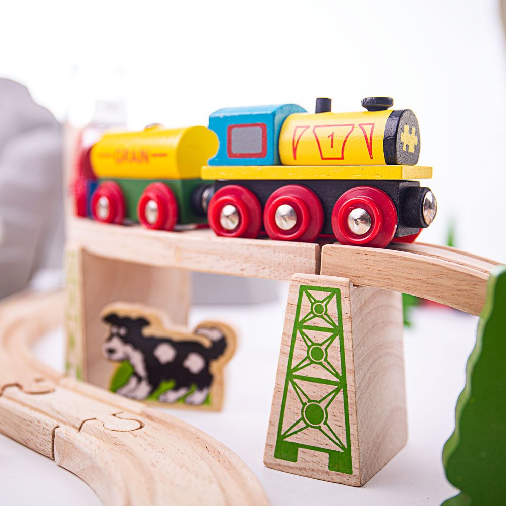 Bigjigs Toys Kolejka dla dzieci górska 112 elementów - 4kidspoint.pl
