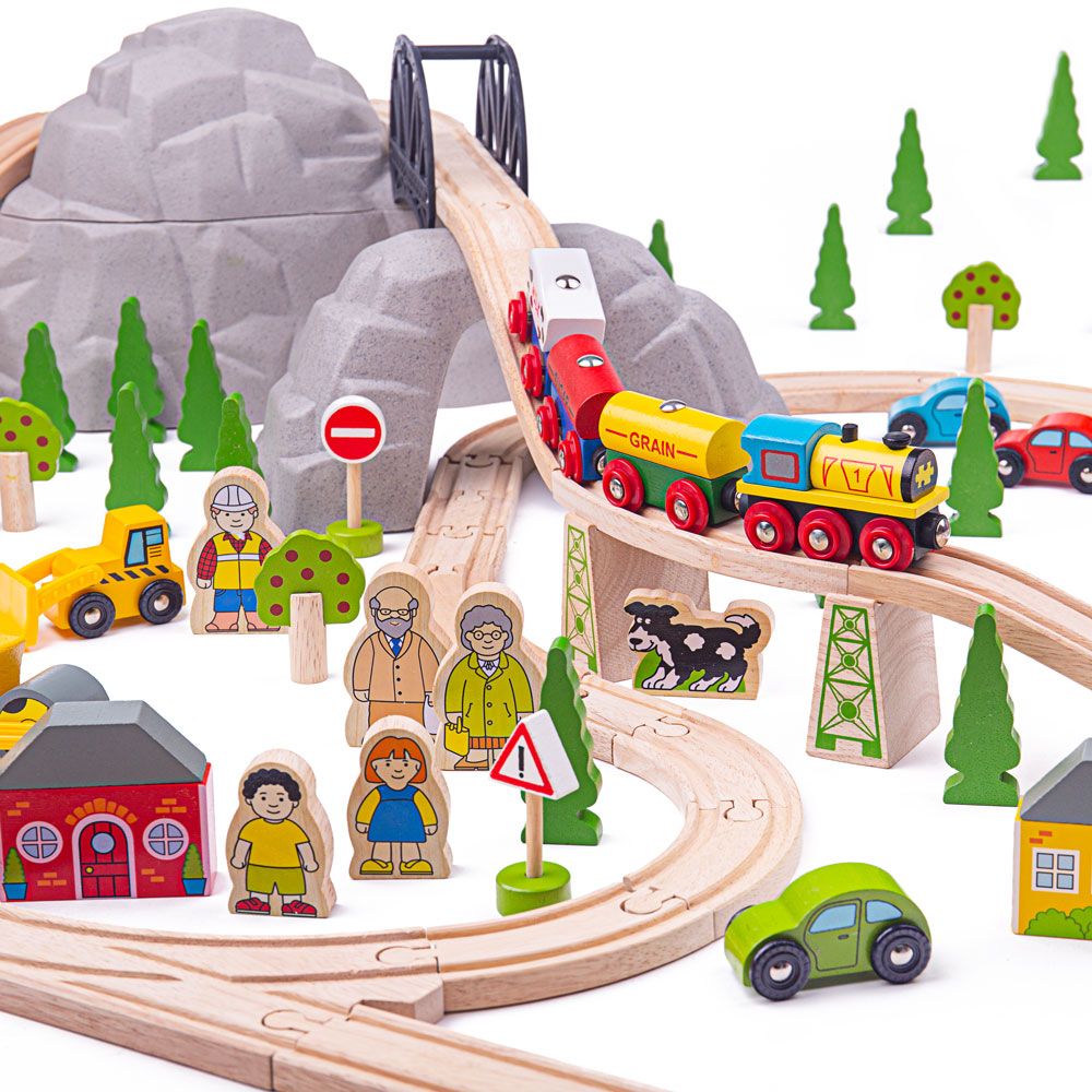 Bigjigs Toys Kolejka dla dzieci górska 112 elementów - 4kidspoint.pl