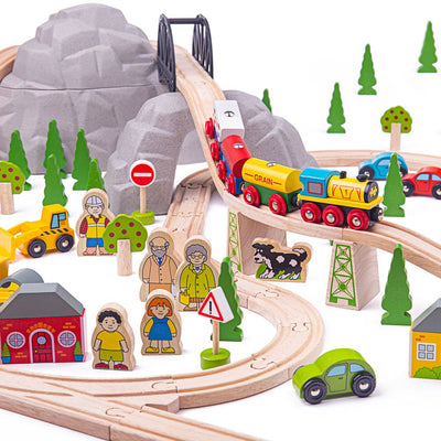 Bigjigs Toys Kolejka dla dzieci górska 112 elementów - 4kidspoint.pl