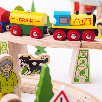 Bigjigs Toys Kolejka dla dzieci górska 112 elementów - 4kidspoint.pl