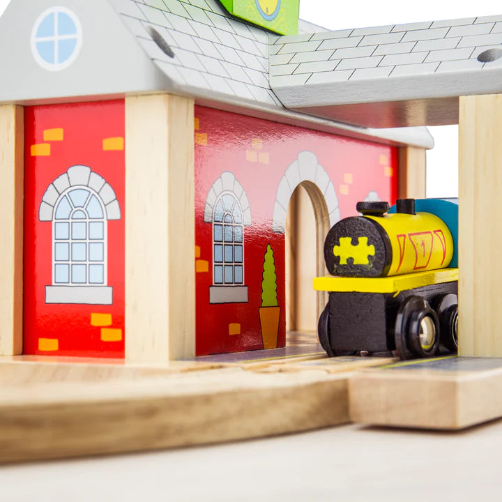 Bigjigs toys Stacja kolejowa dworzec duży do kolejek drewnianych