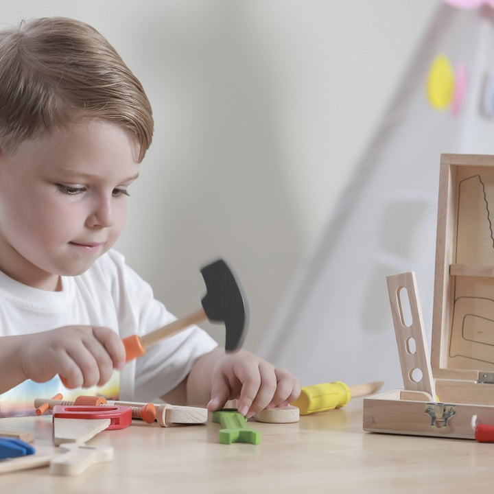 Viga Toys Drewniany Skrzynia z narzędziami dla dzieci Zestaw Małego Majsterkowicza