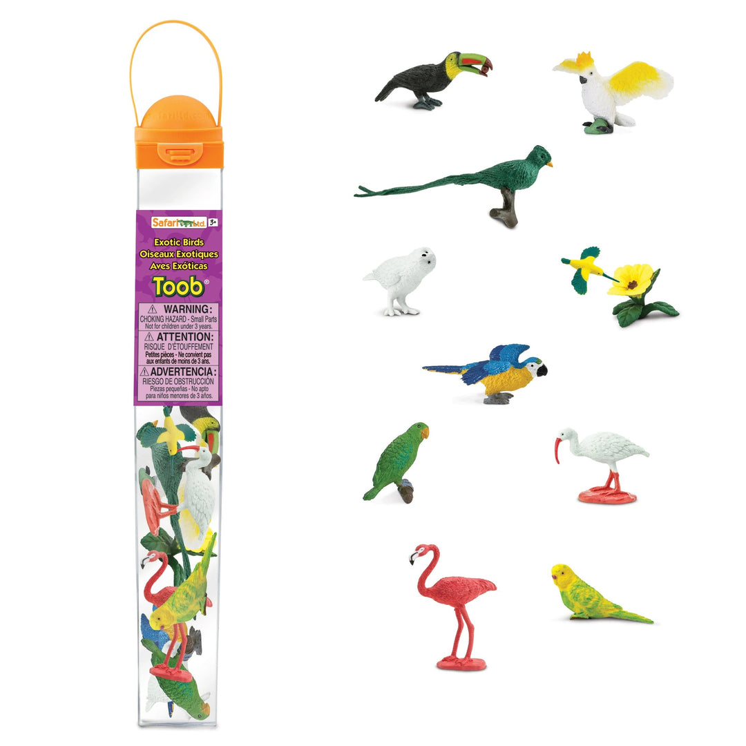 Safari Ltd Figurki zwierząt Egzotyczne Ptaki Montessori tuba