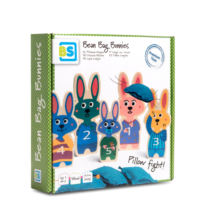 BS Toys Kręgle dla dzieci drewniana gra zręcznościowa Króliczki