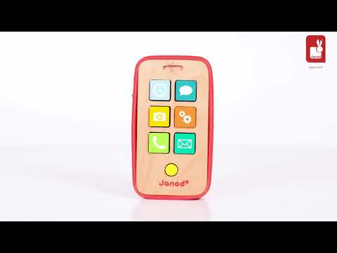 Janod Telefon dla dzieci interaktywny drewniany z dźwiękami