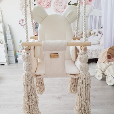 Baby Steps Huśtawka Velvet Swing Beige mocowanie do sufitu