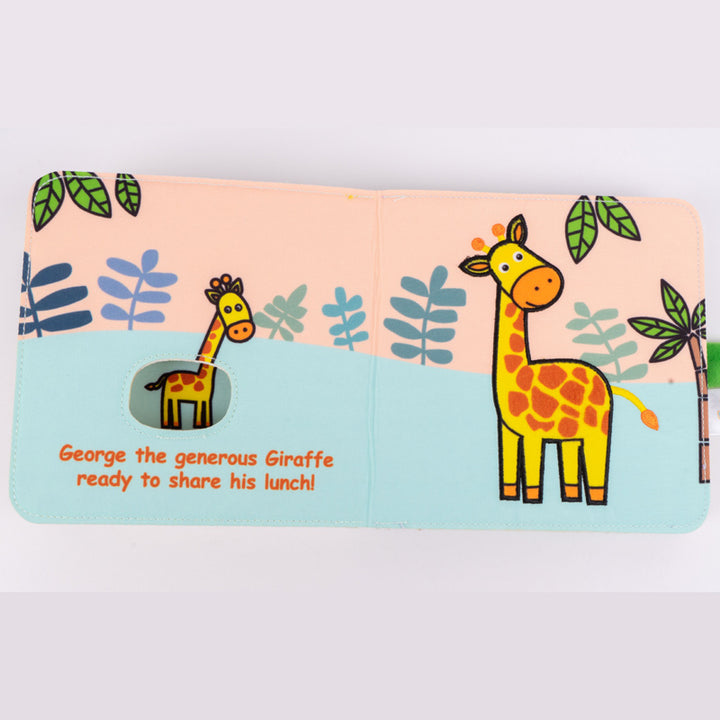 Jolly Baby Książeczka sensoryczna z okienkami Animal zoo cloth book