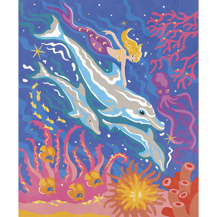 Janod Zestaw kreatywny Malowanie po numerach Delfiny 2 obrazy