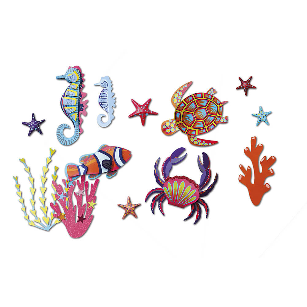 Janod Zestaw kreatywny 4 zwierzęta morskie z papieru 3D