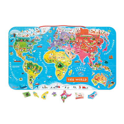 Janod Puzzle magnetyczne Mapa świata