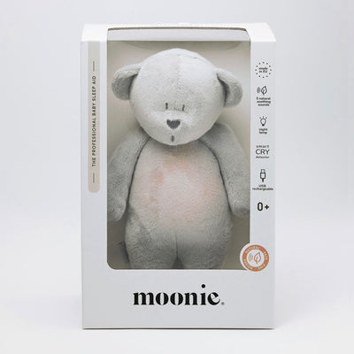 Moonie Szumiący Miś z lampką Silver - 4kidspoint.pl