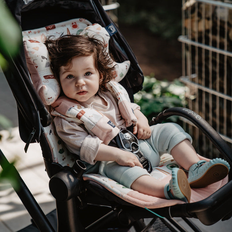 La Millou Wkładka do wózka Thick Stroller Pad Boho Palms Light French Lavender - 4kidspoint.pl