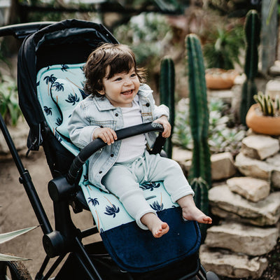 La Millou Wkładka do wózka Thick Stroller Pad Boho Palms Light French Lavender - 4kidspoint.pl