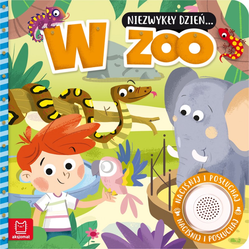 Aksjomat Książeczka dla dzieci z dźwiękiem Niezwykły dzień w Zoo