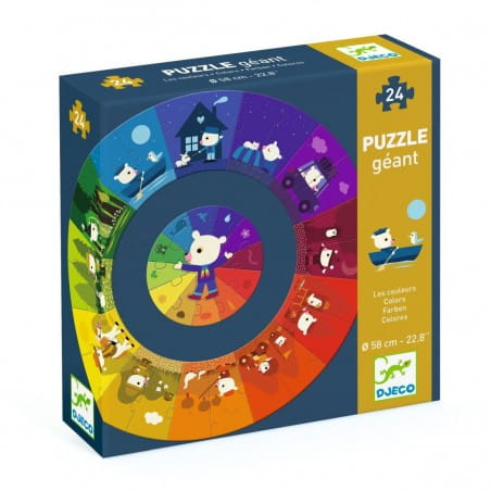 Djeco Puzzle dla dziecka kartonowe gigant Kolory