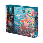 Janod Świecące puzzle dla dzieci z mini lampką UV Ocean 24 el. - 4kidspoint.pl