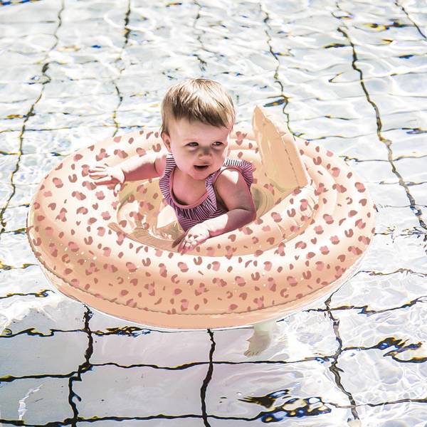 The Swim Essentials Kółko do pływania dla niemowląt Leopard Old Pink