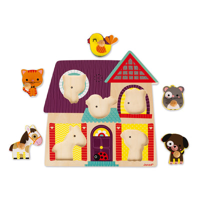 Janod Puzzle muzyczne z uchwytem Moi mali przyjaciele