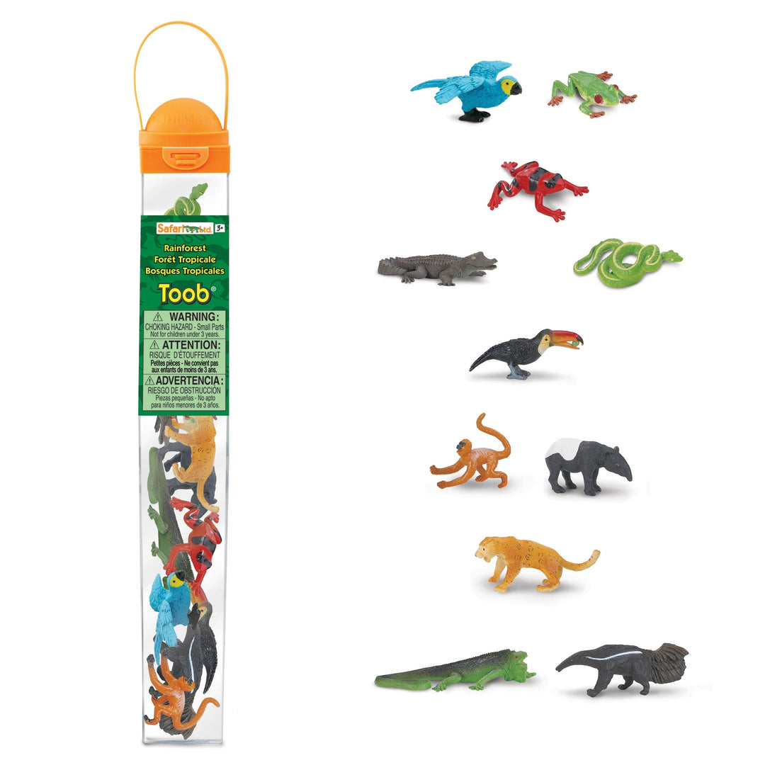Safari Ltd Figurki zwierząt z Lasu Deszczowego Zestaw figurek Montessori Tuba