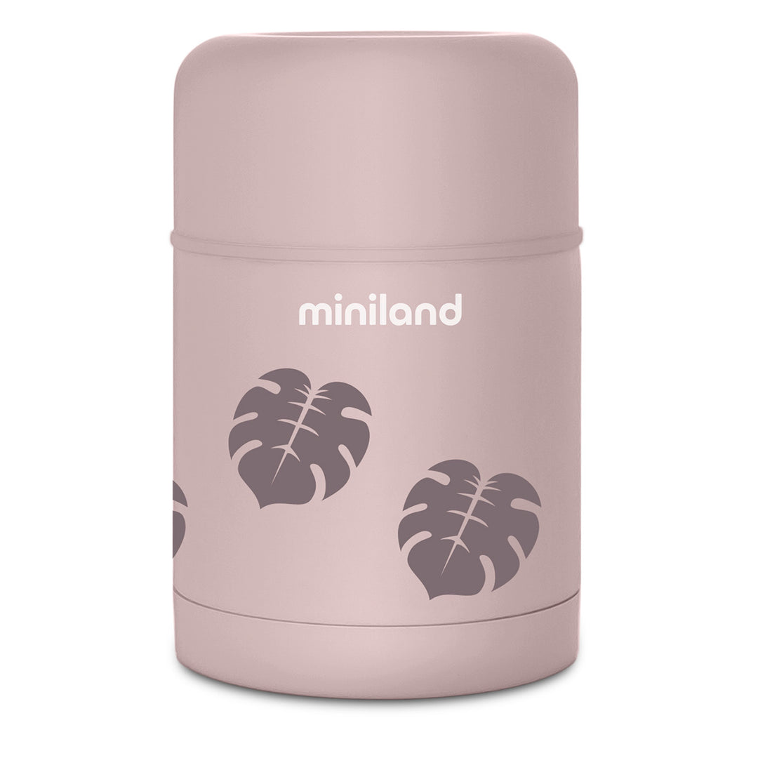 Miniland Termos obiadowy Terra 600 ml pudrowy róż liście