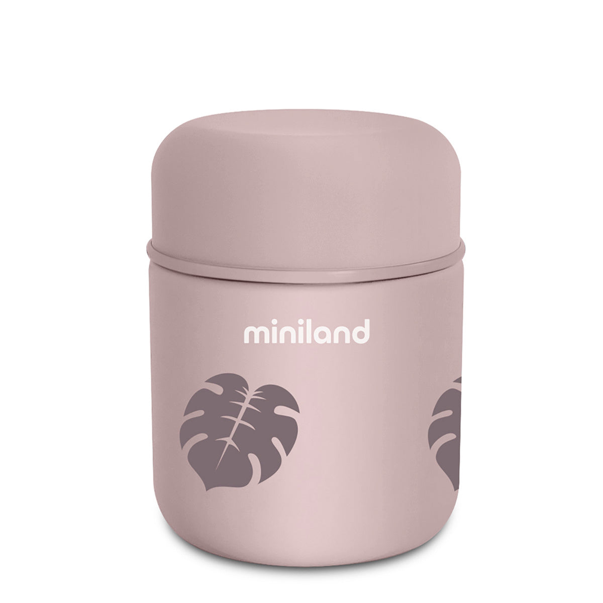 Miniland Termos obiadowy Terra 280 ml pudrowy róż liście